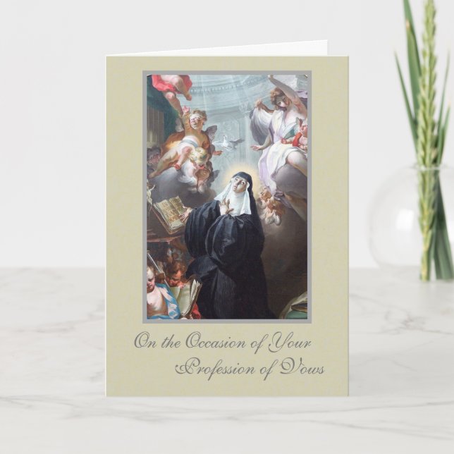 Catholic Nuns Religious Profession of Vows Card (Front)