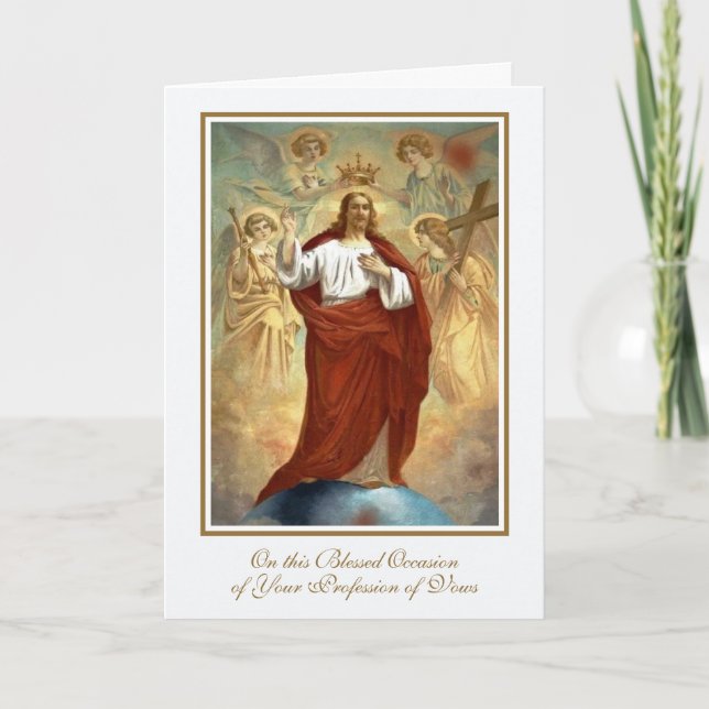 Catholic Nuns Religious Profession of Vows Card (Front)