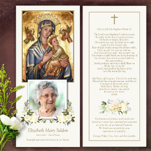 Catholic Our Lady Funeral Thank You Card