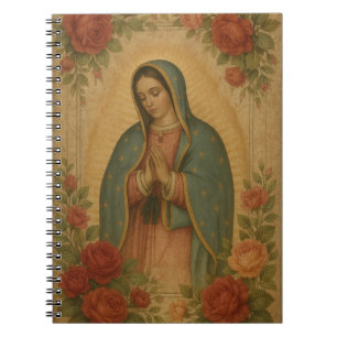 Catholic Our Lady of Guadalupe Vintage Floral Notebook
