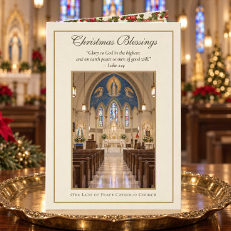 Catholic Parish Christmas Blessings Photo Card