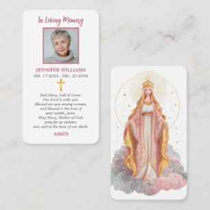 Catholic Prayer Card Blessed Virgin Mary