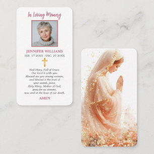 Catholic Prayer Card Our Lady Holy Blessed Mary