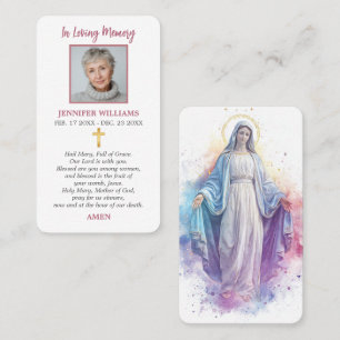 Catholic Prayer Card Our Lady of Grace Virgin Mary
