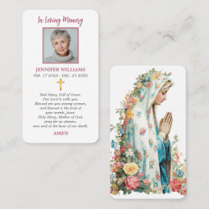 Catholic Prayer Card Our Lady of Mount Carmel