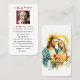 Catholic Prayer Card Sacred Heart Jesus and Mary