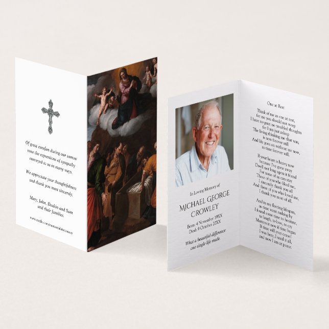 Catholic Prayer Cards Assumption of Mary (Inside and Outside)