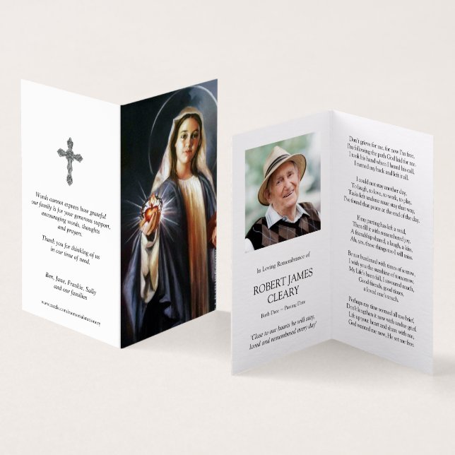 Catholic Prayer Cards | Holding Sacred Heart (Inside and Outside)