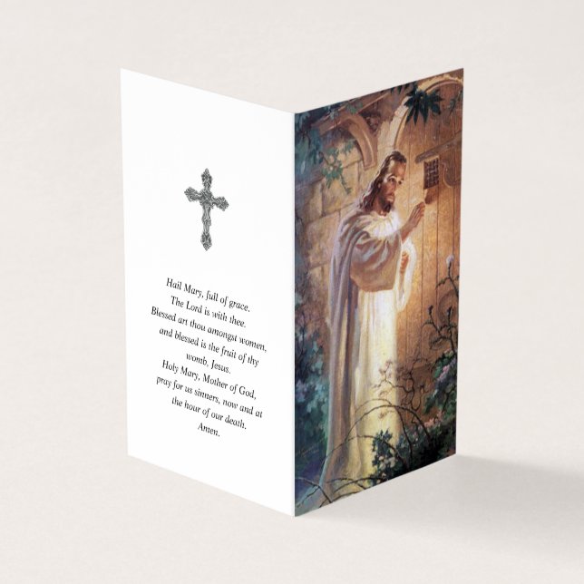 Catholic Prayer Cards | Jesus Knocking 1 (Outside)