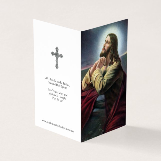 Catholic Prayer Cards | Jesus Praying 1 (Outside)