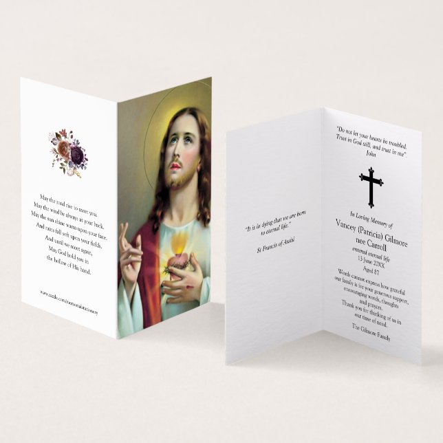 Catholic Prayer Cards | Jesus The Sacred Heart (Inside and Outside)
