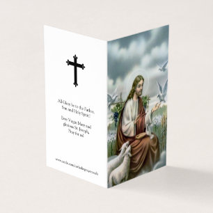 Catholic Prayer Cards   Jesus With Doves