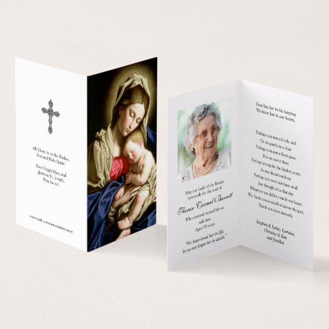 Catholic Prayer Cards | Madonna & Child (Inside and Outside)