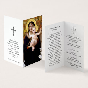Catholic Prayer Cards Madonna of Lilies