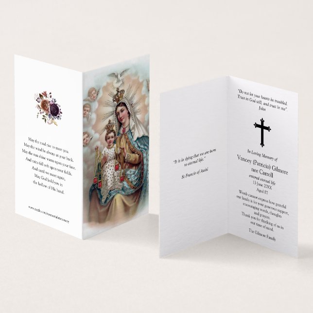 Catholic Prayer Cards | Mary Don't Weep (Inside and Outside)