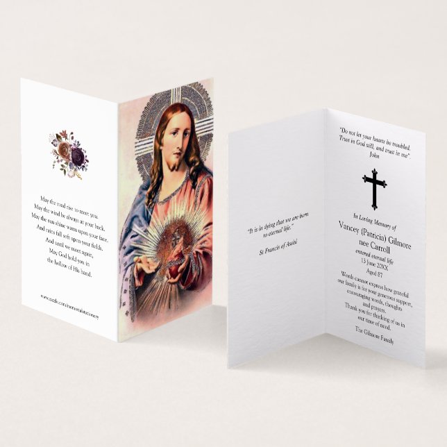 Catholic Prayer Cards | Sacred Heart Jesus 2 (Inside and Outside)