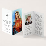 Catholic Prayer Cards | Sacred Heart Mary<br><div class="desc">Catholic prayer cards or Sympathy Holy Cards have a religious devotional image on the front. A small folding card that can be completely personalised on the inside with your loved one’s photo and details. Add a special prayer, poem, verse or memory and this card will become a treasured keepsake by...</div>