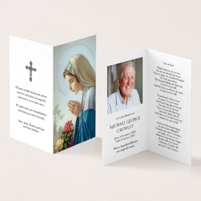 Catholic Prayer Cards | Vierge au Chapelet (Inside and Outside)