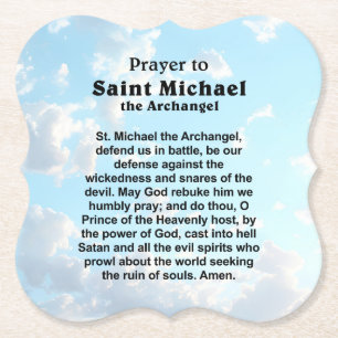 Catholic Prayer for Protection and Courage Paper Coaster