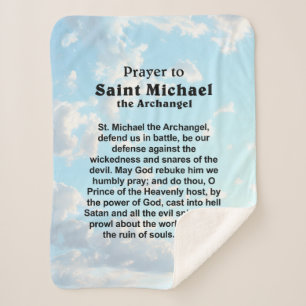 Catholic Prayer for Protection and Courage Sherpa Blanket