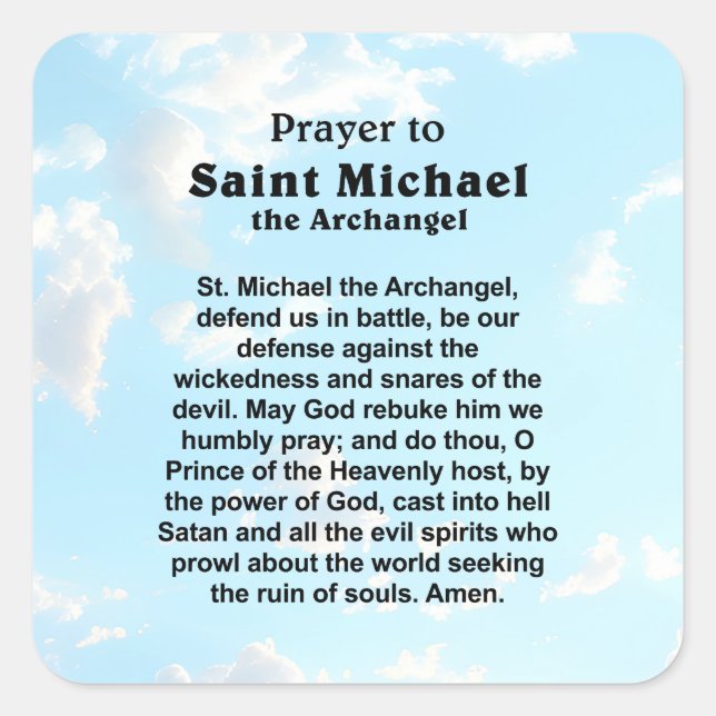 Catholic Prayer for Protection and Courage Square Sticker (Front)