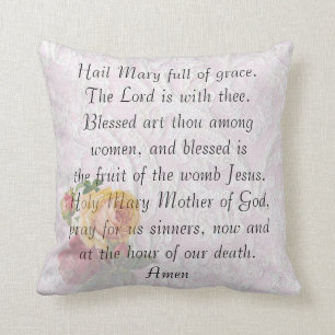 Catholic Prayer "Hail Mary" Pillow