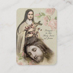 Catholic Prayer Holy Face St. Therese Religious Place Card