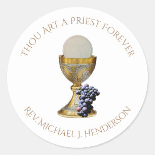 Catholic Priest Anniversary Ordination Chalice Classic Round Sticker