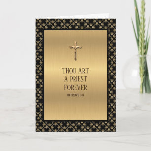 Catholic Priest Anniversary Ordination Crucifix Ca Card