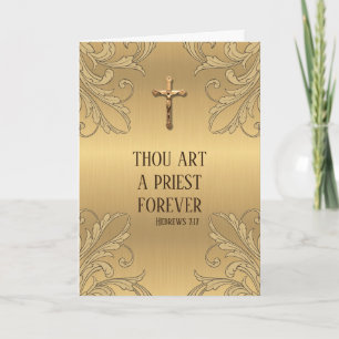 Catholic Priest Anniversary Ordination Crucifix Card
