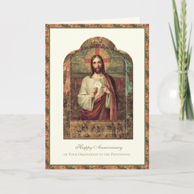 Catholic Priest Anniversary Ordination Deacon  Car Card (Front)