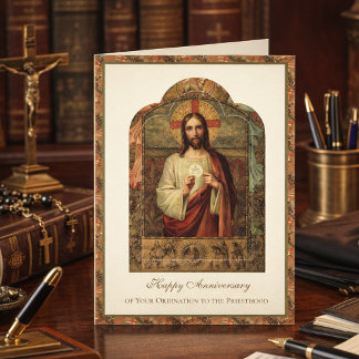 Catholic Priest Anniversary Ordination Deacon  Car Card