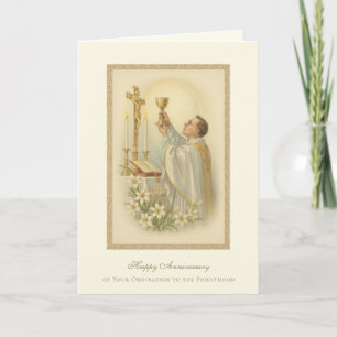 Catholic Priest Anniversary Ordination Deacon  Card