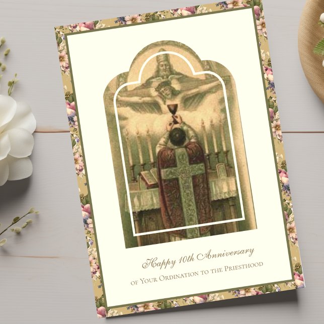 Catholic Priest Anniversary Ordination Deacon  Card (Available exclusively through the Shower of Roses Shoppe)