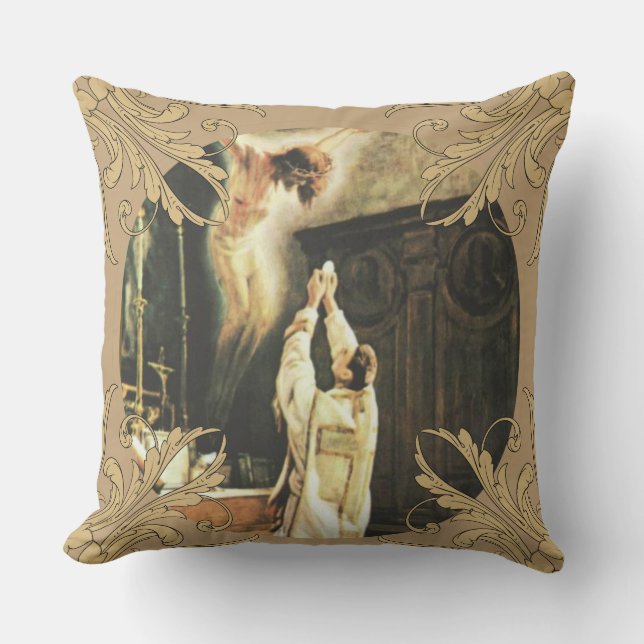 Catholic Priest Anniversary Ordination Holy Orders Cushion (Front)