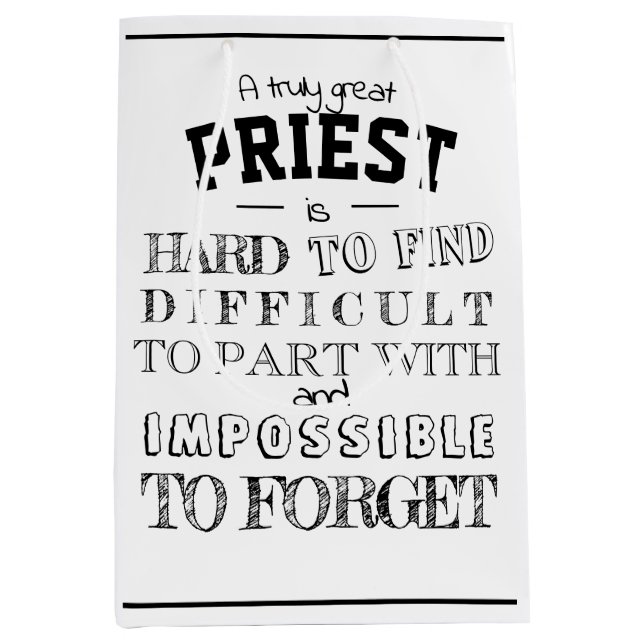 Catholic PRIEST Appreciation Thank you Gift  Medium Gift Bag (Front)