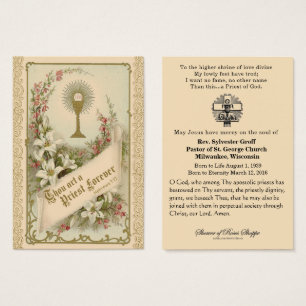 Catholic Priest Bishop Funeral Memorial Holy Card