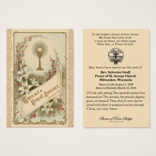 Catholic Priest Bishop Funeral Memorial Holy Card | Zazzle.co.uk