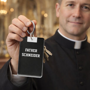 Catholic Priest Black Clergy Collar Religious Key Ring