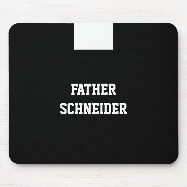 Catholic Priest Black Clergy Collar Religious Mouse Mat (Front)