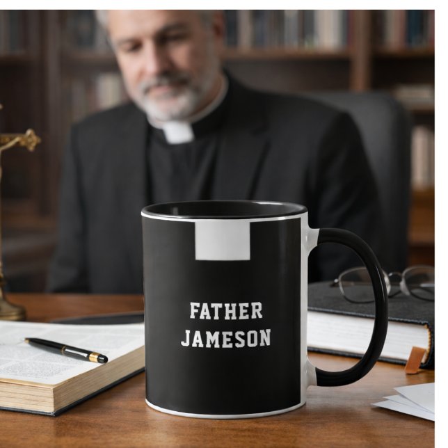 Catholic Priest Black Clergy Collar Religious Mug (Creator Uploaded)