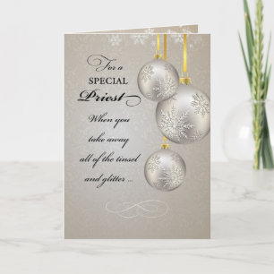 Catholic Priest Christmas, Elegant Holiday Card