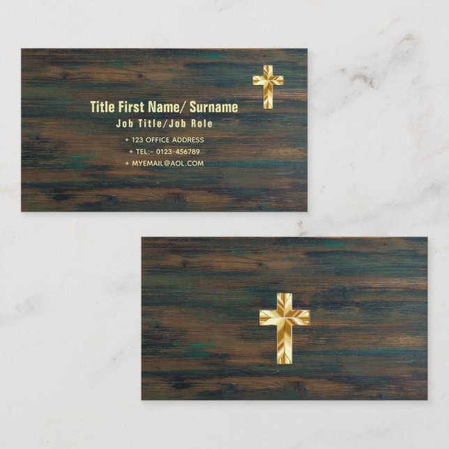 Catholic Priest Church Contact Clergy Christian Business Card (Front/Back)