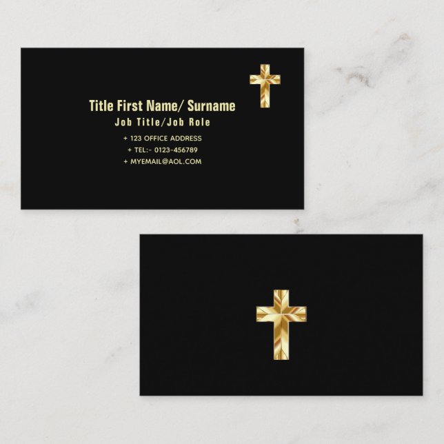 Catholic Priest Church Contact Clergy Faith  Business Card (Front/Back)