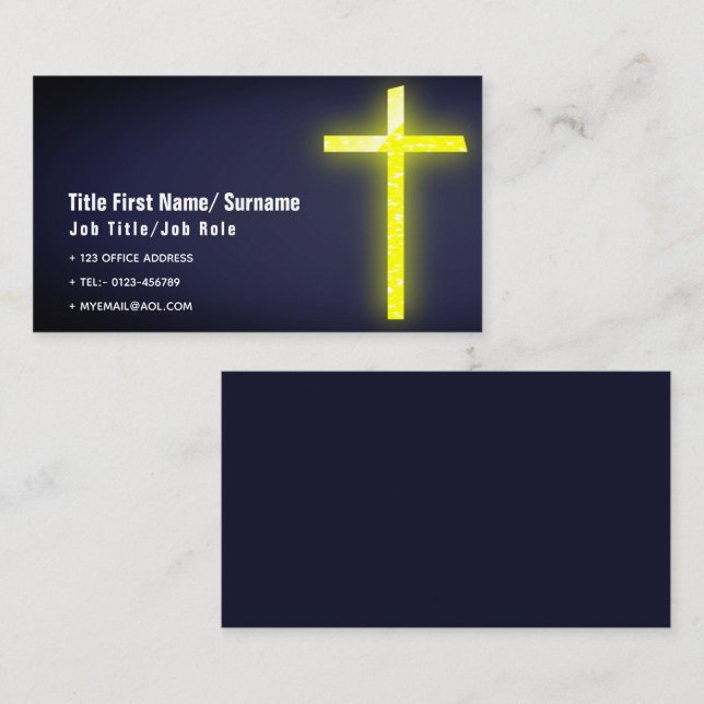 Catholic Priest Clergy Church Faith Contact Business Card (Front/Back)