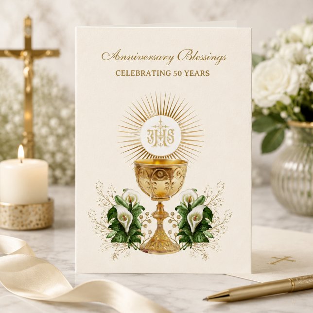 Catholic Priest Deacon Ordination Anniversary Card (Creator Uploaded)