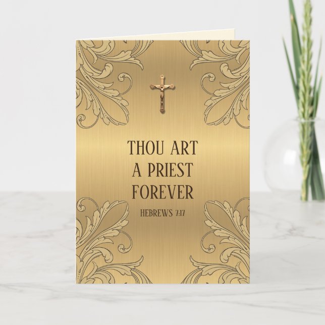 Catholic Priest Deacon Ordination Anniversary  Card (Front)