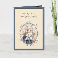 Catholic Priest Floral Virgin Mary Religious