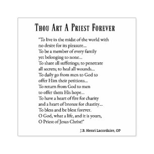 Catholic Priest Forever Poem Religious Rubber Stamp