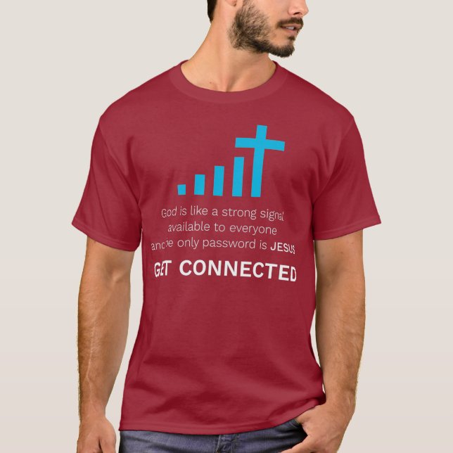 Catholic Priest  Funny Gift  Get Connected Cross T-Shirt (Front)